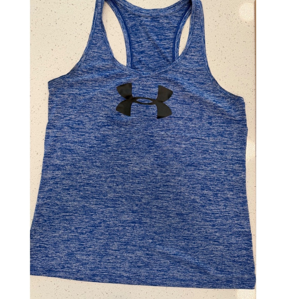 Under Armour Tank Top Womens Large Blue Excellent Athleisure 1279226 Space Dye